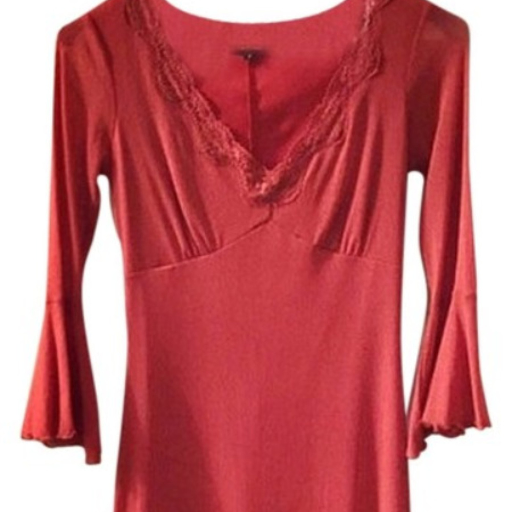 Pink lace v neck Betsey Johnson dress size small